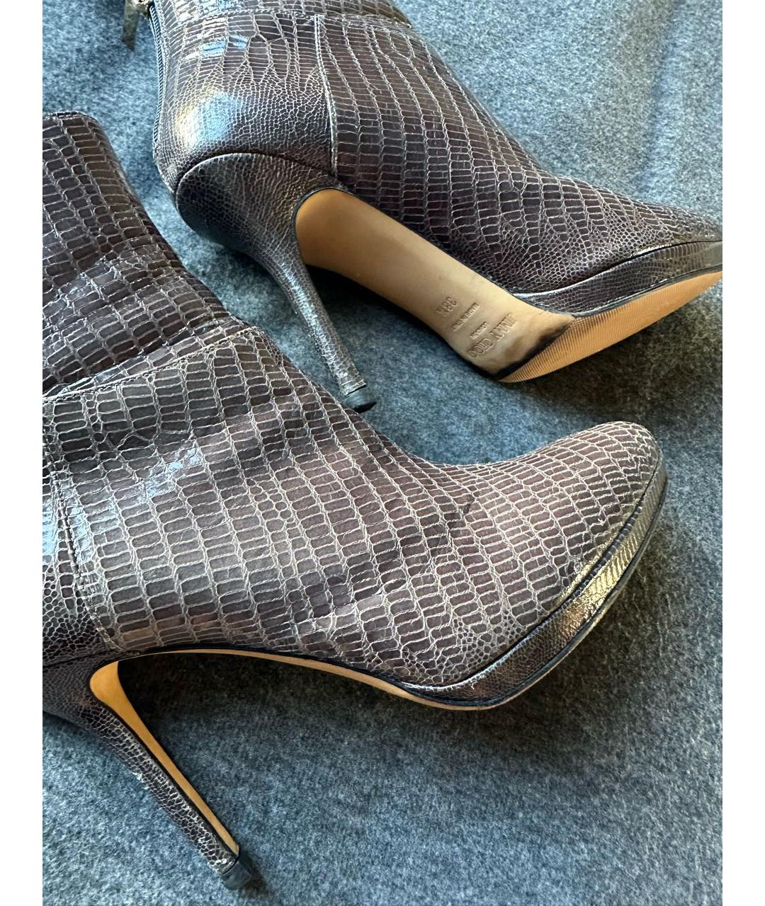 JIMMY CHOO Коричневые ботильоны из экзотической кожи, фото 6