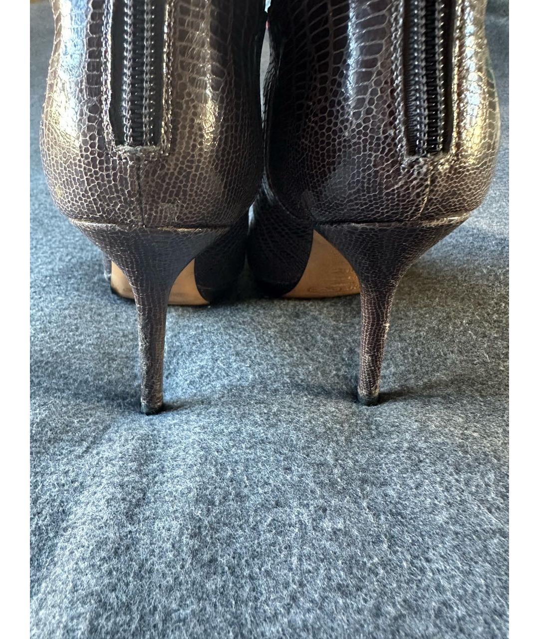 JIMMY CHOO Коричневые ботильоны из экзотической кожи, фото 4