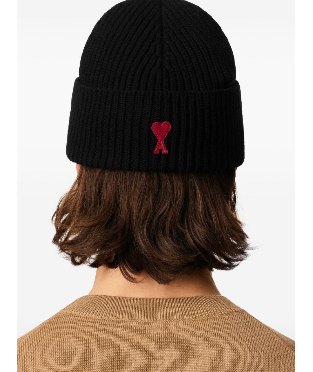 Ami Paris Черная шерстяная шапка, фото 2