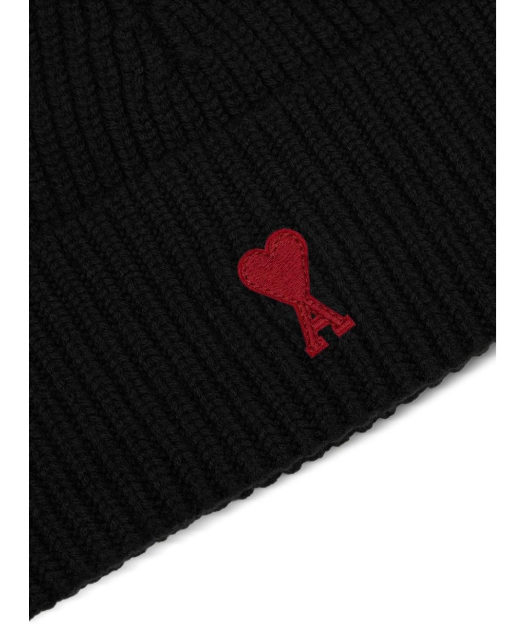 Ami Paris Черная шерстяная шапка, фото 5