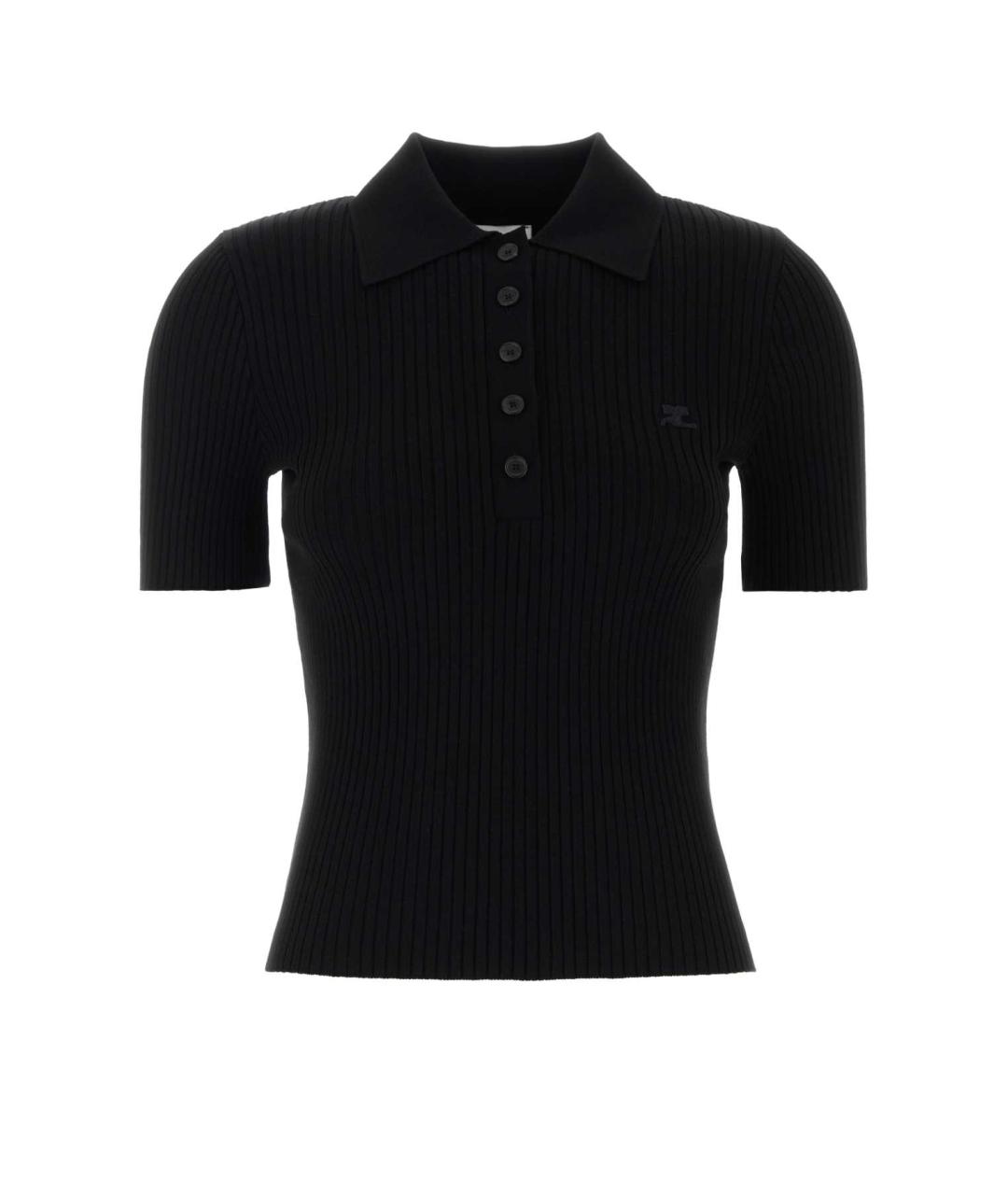 COURREGES Черная вискозная футболка, фото 1