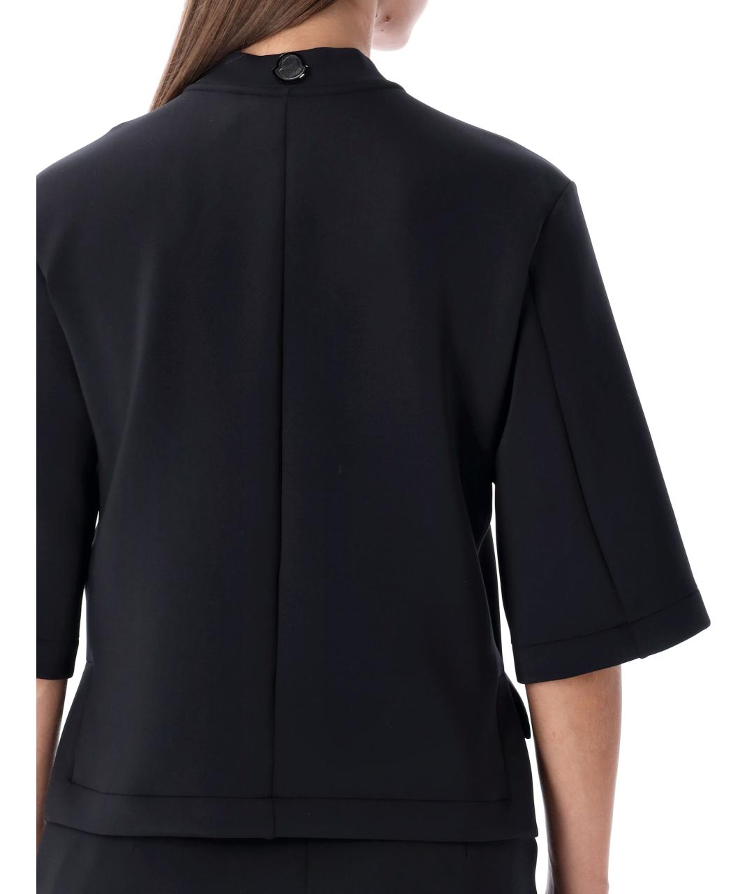 MONCLER Черная полиэстеровая футболка, фото 3