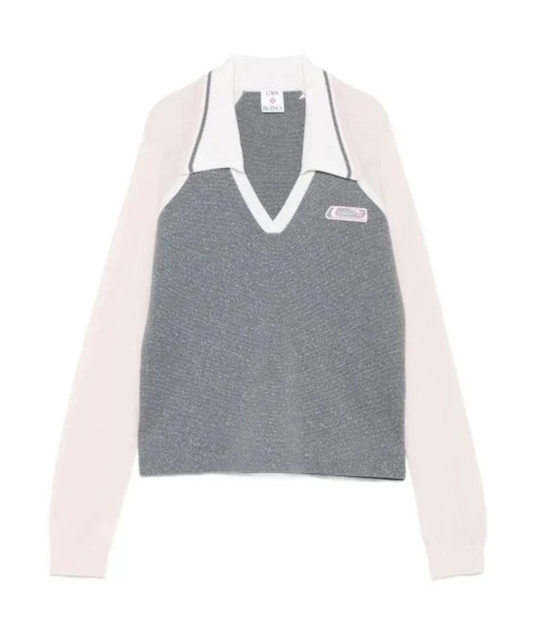 CASABLANCA Серебрянный шерстяной джемпер / свитер, фото 1