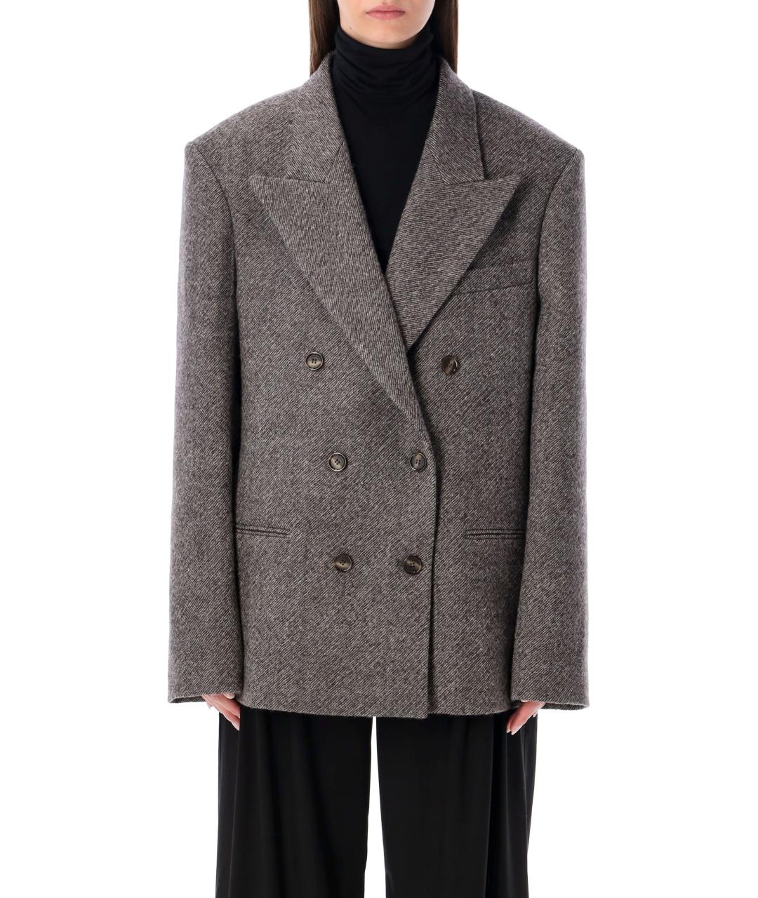 MAGDA BUTRYM Серый шерстяной жакет/пиджак, фото 2