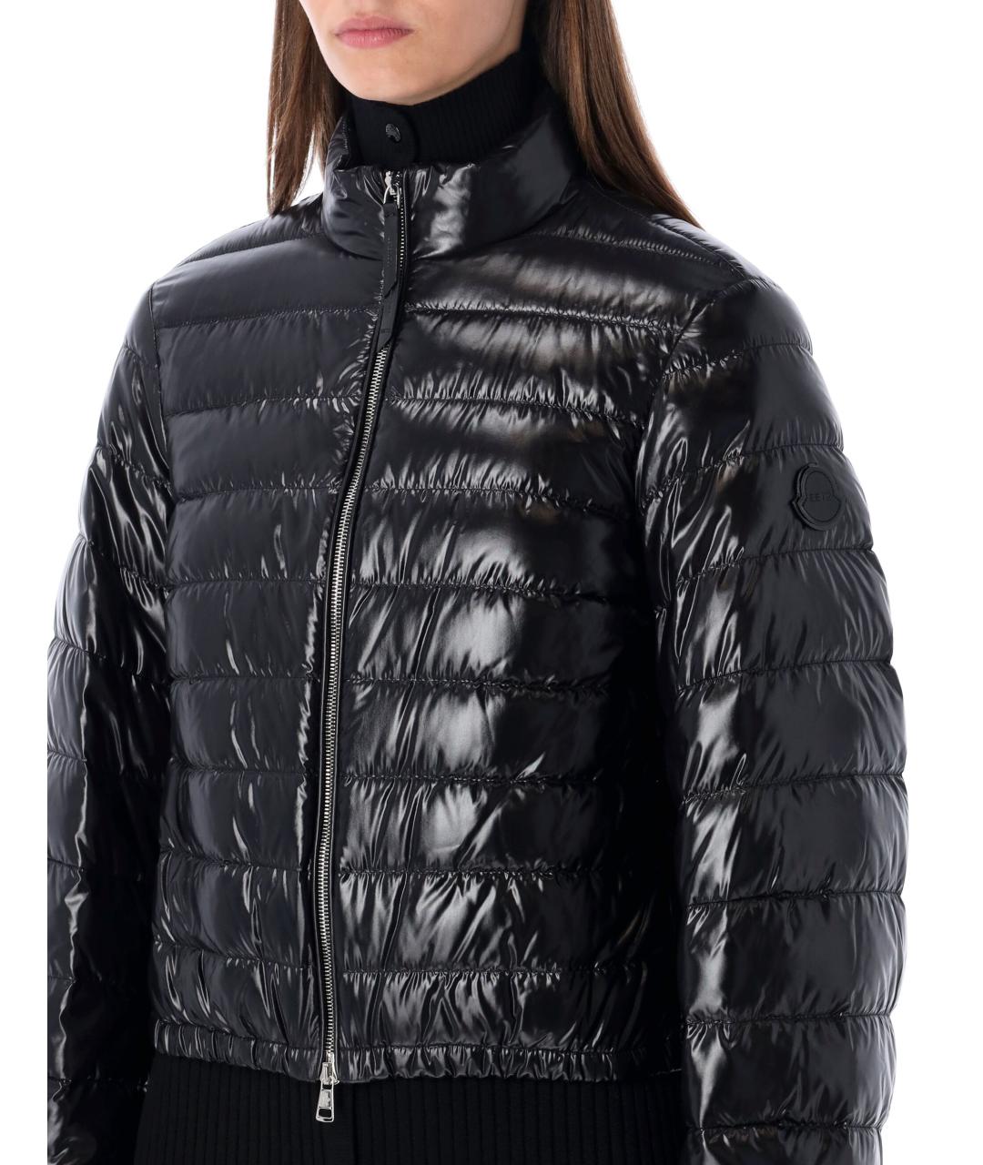 MONCLER Черный полиамидовый пуховик, фото 3