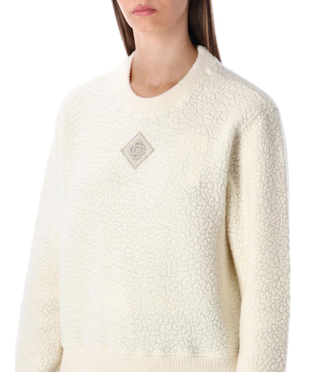 CASABLANCA Белый шерстяной джемпер / свитер, фото 3