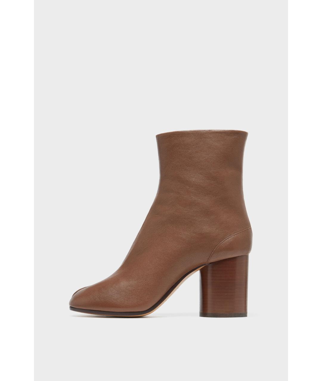 MAISON MARGIELA Антрацитовые кожаные ботильоны, фото 7
