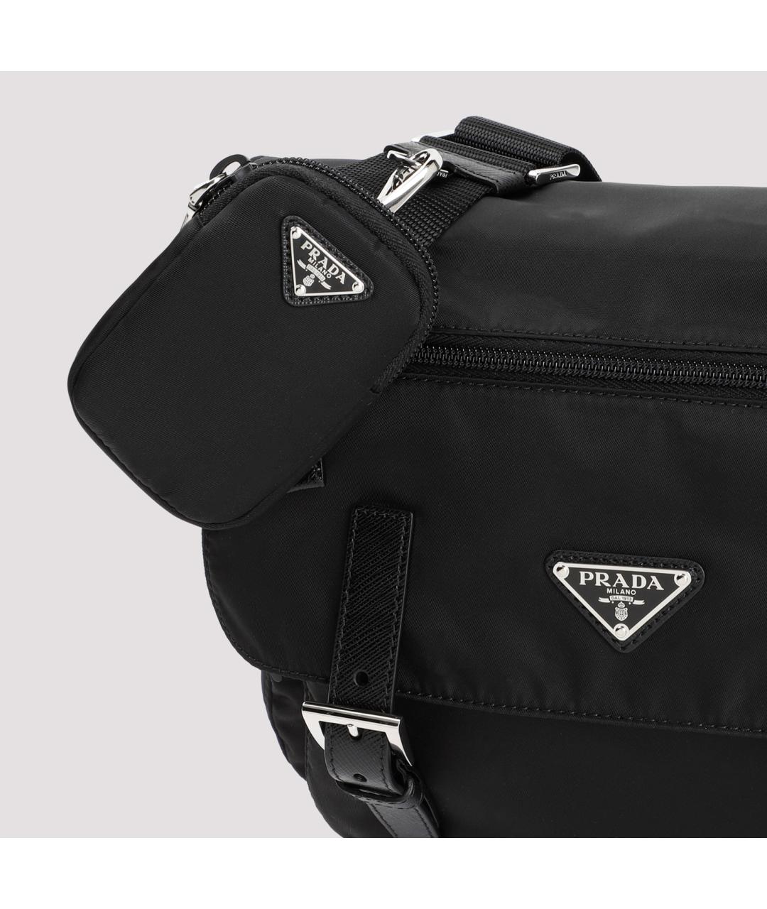 PRADA Черная синтетическая сумка через плечо, фото 6