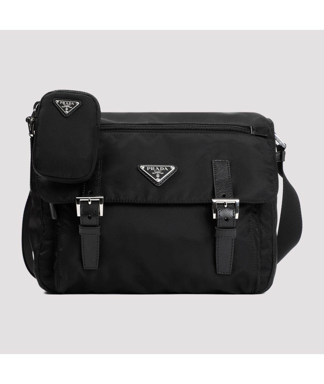 PRADA Черная синтетическая сумка через плечо, фото 3