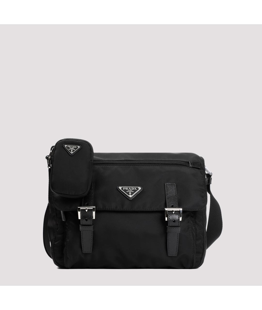 PRADA Черная синтетическая сумка через плечо, фото 2