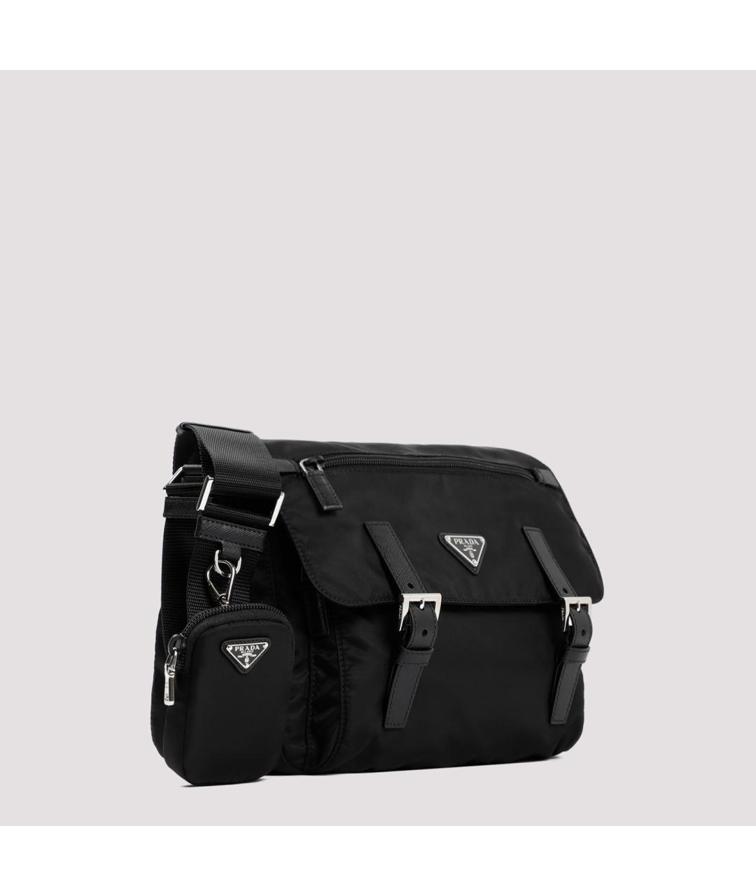 PRADA Черная синтетическая сумка через плечо, фото 5