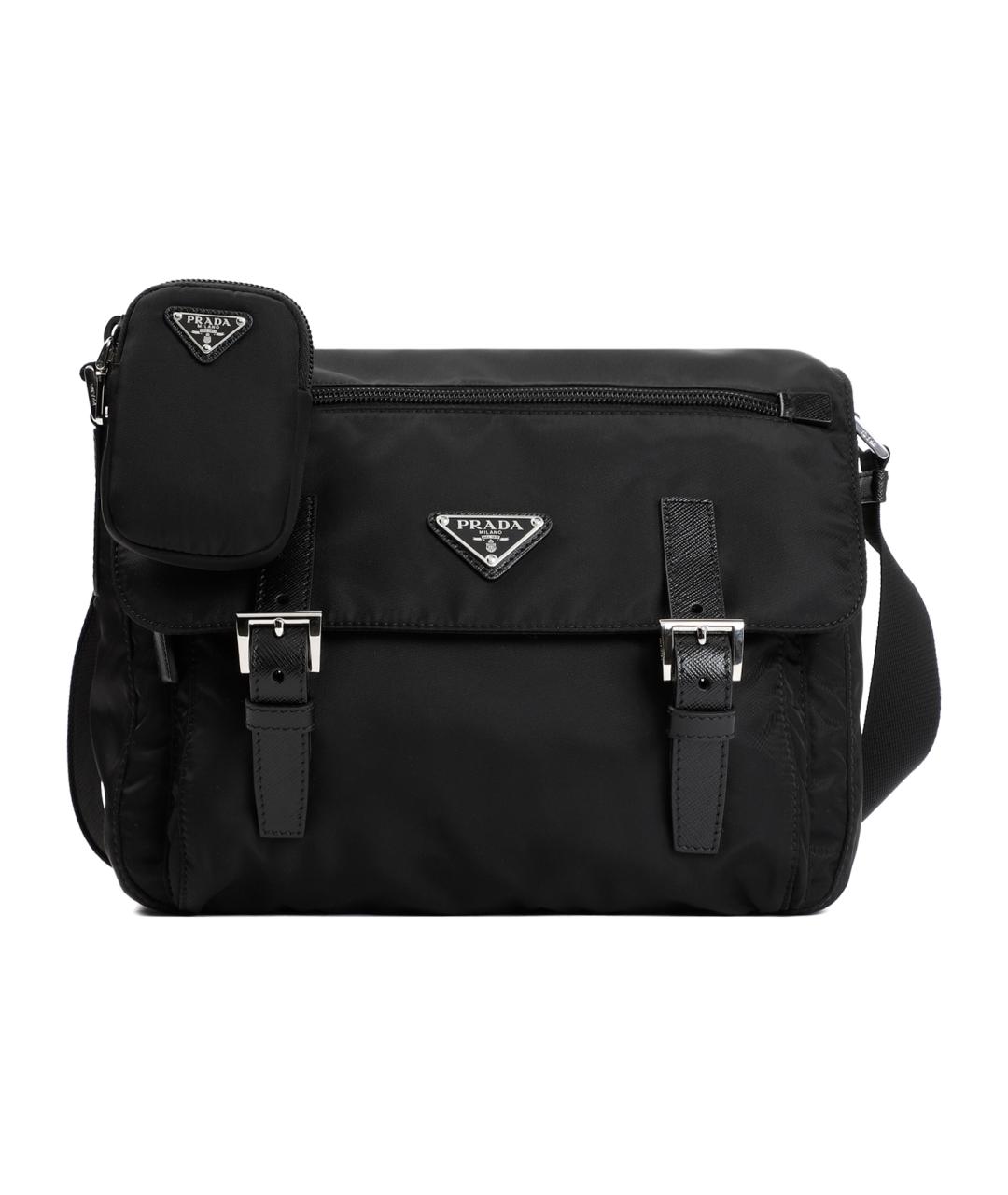 PRADA Черная синтетическая сумка через плечо, фото 1
