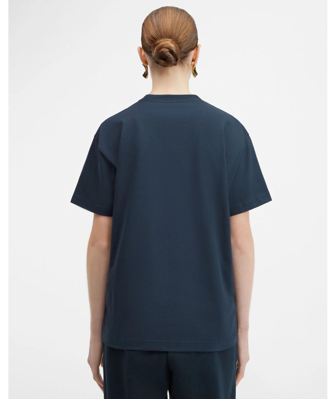 JACQUEMUS Темно-синяя хлопковая футболка, фото 5