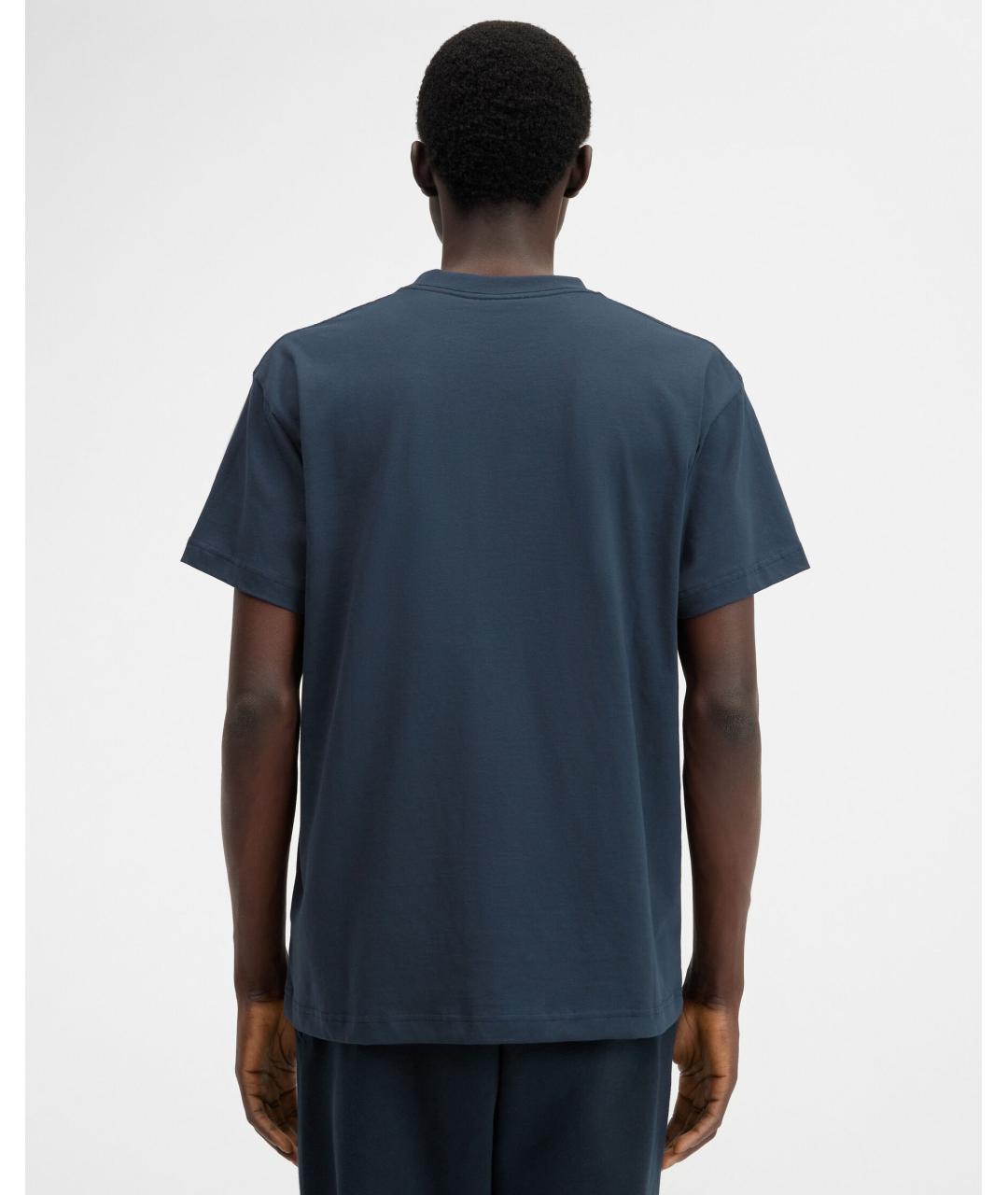 JACQUEMUS Темно-синяя хлопковая футболка, фото 3