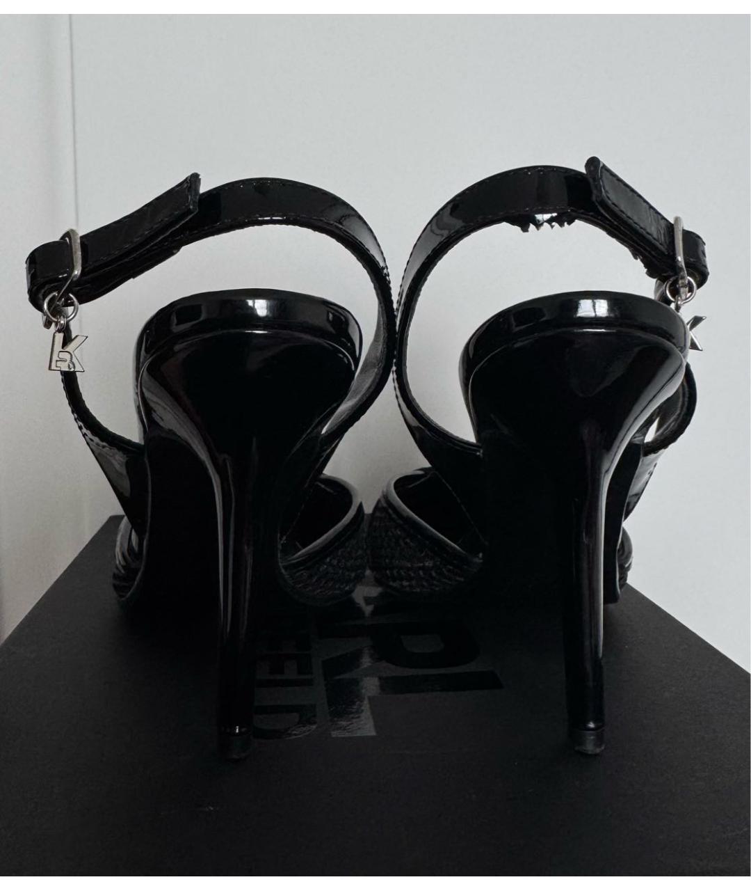 KARL LAGERFELD Черные туфли из лакированной кожи, фото 4