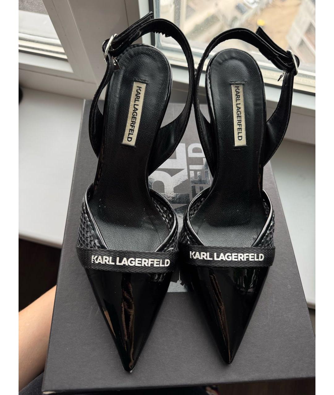 KARL LAGERFELD Черные туфли из лакированной кожи, фото 6
