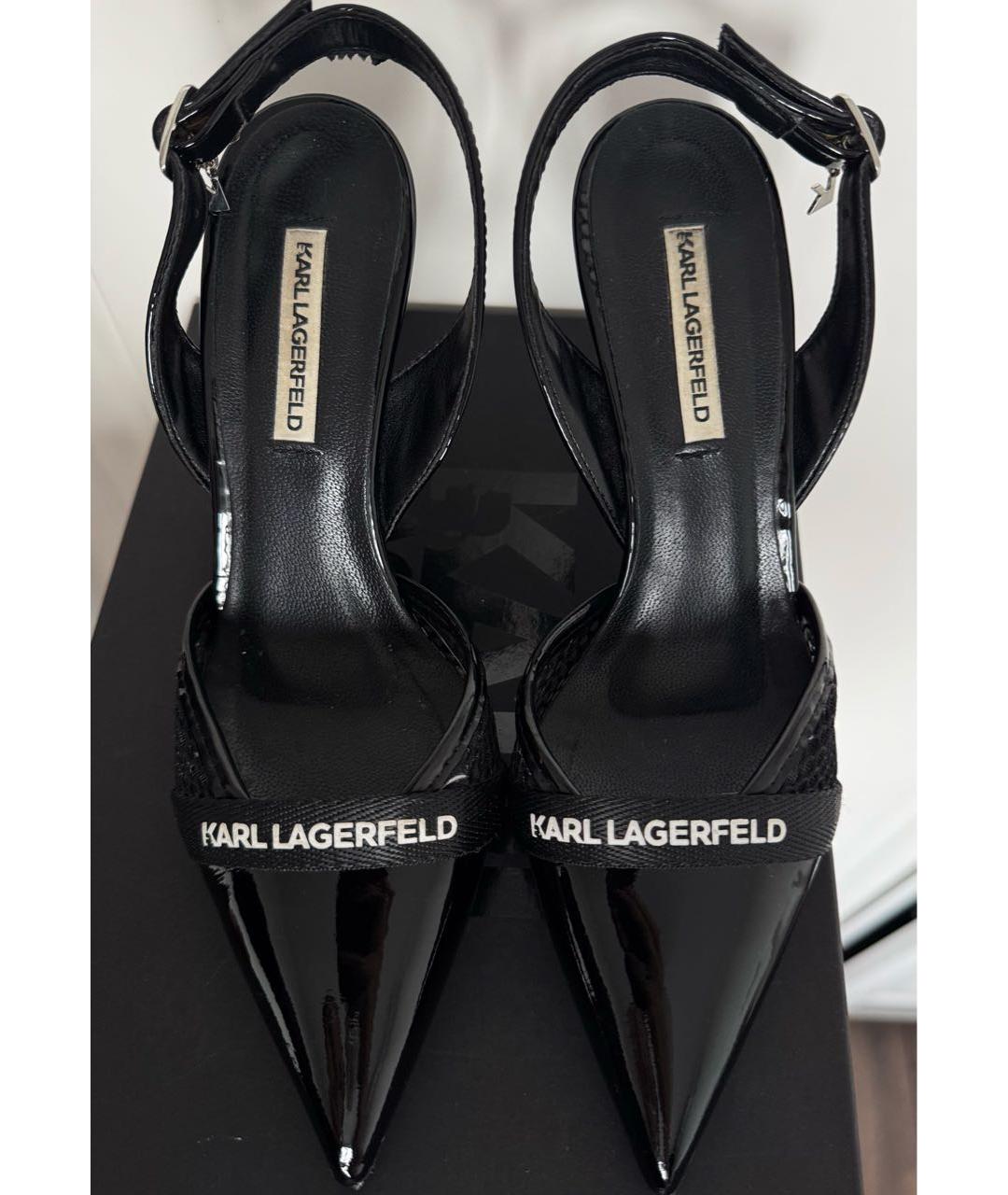 KARL LAGERFELD Черные туфли из лакированной кожи, фото 2