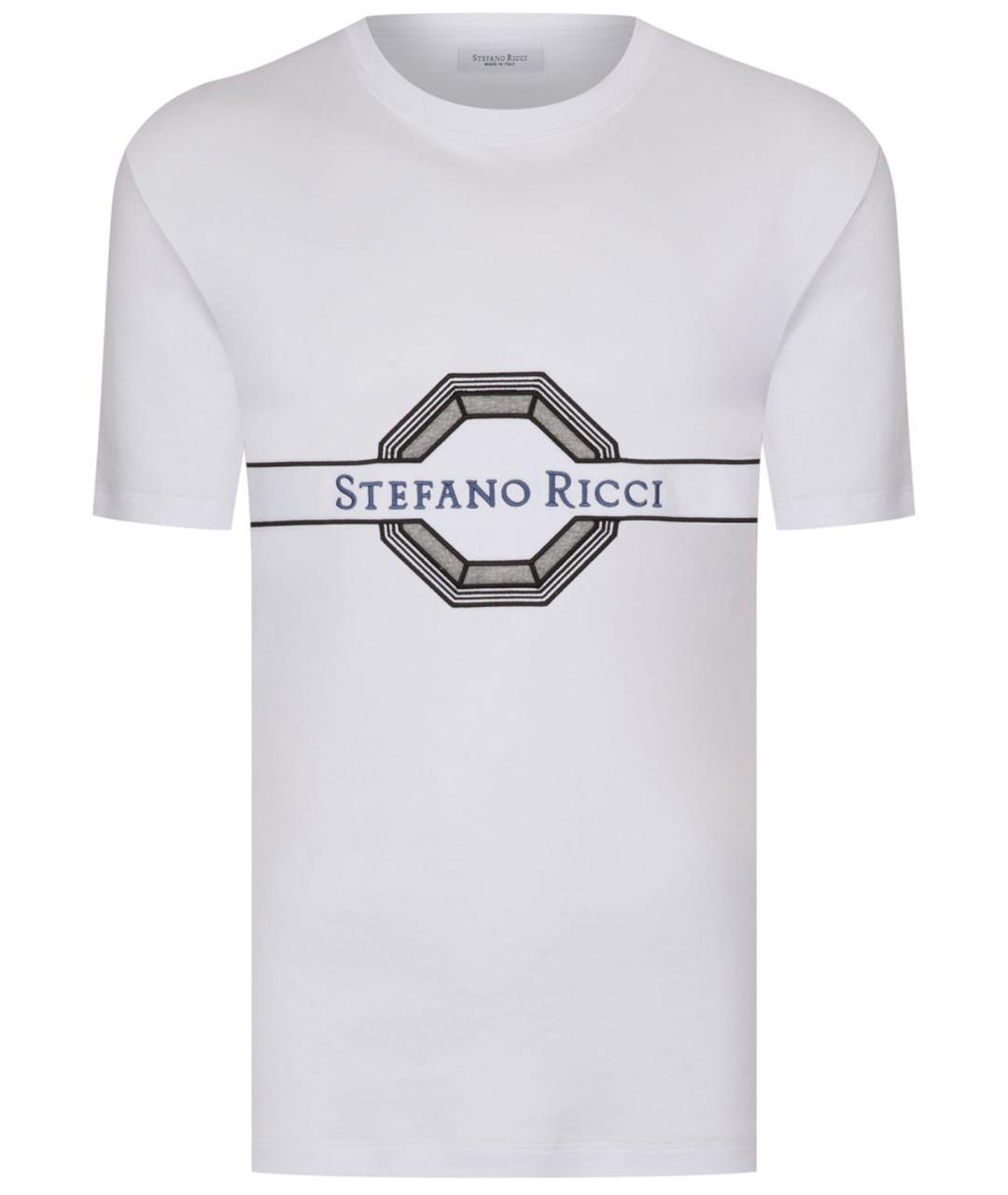 STEFANO RICCI Белая хлопковая футболка, фото 1