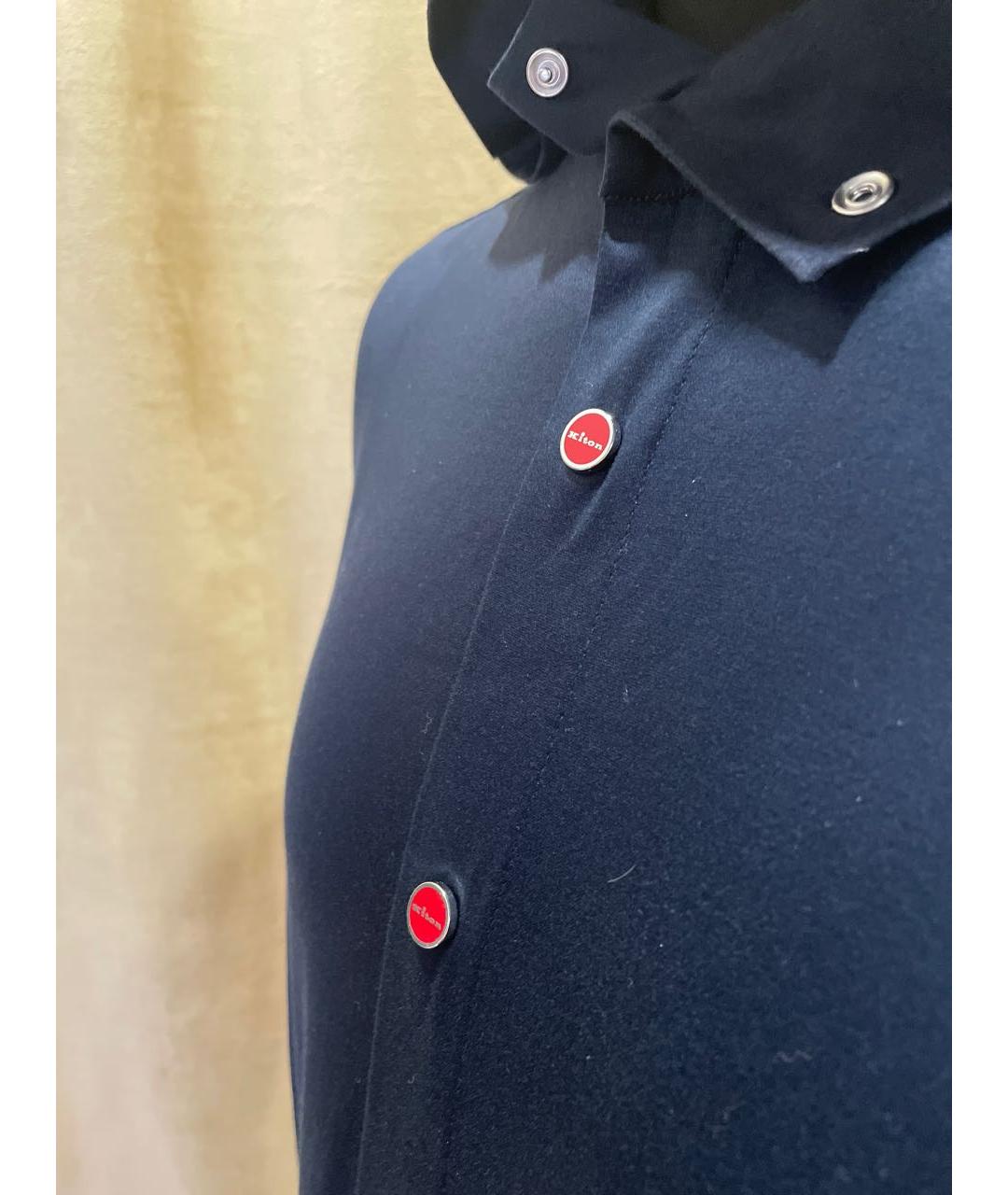 KITON Темно-синяя хлопковая кэжуал рубашка, фото 4