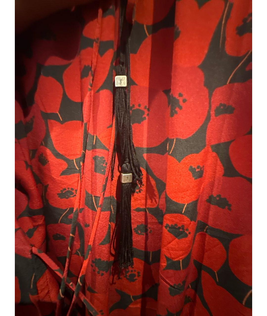 SAINT LAURENT Красная шелковая рубашка, фото 5
