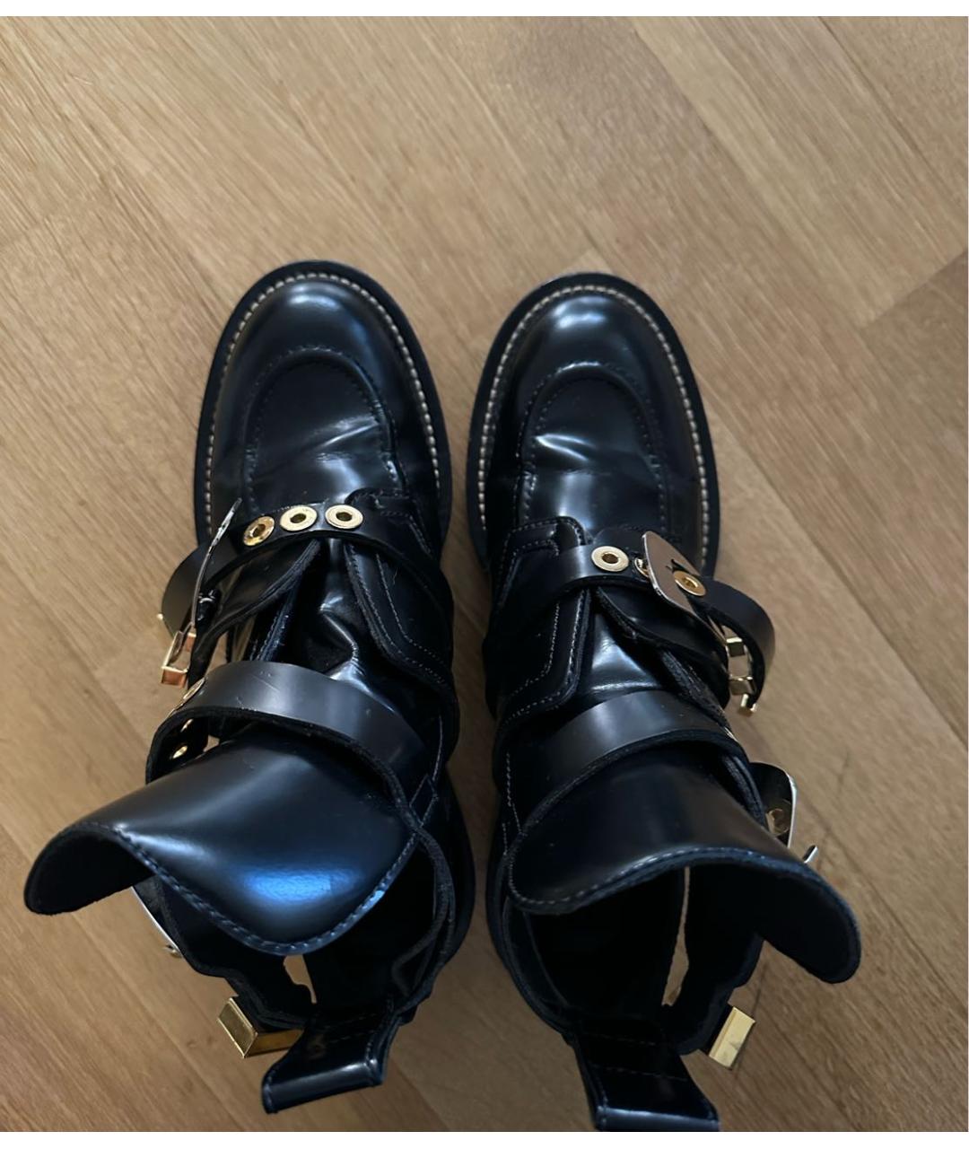 BALENCIAGA Черные кожаные ботинки, фото 3