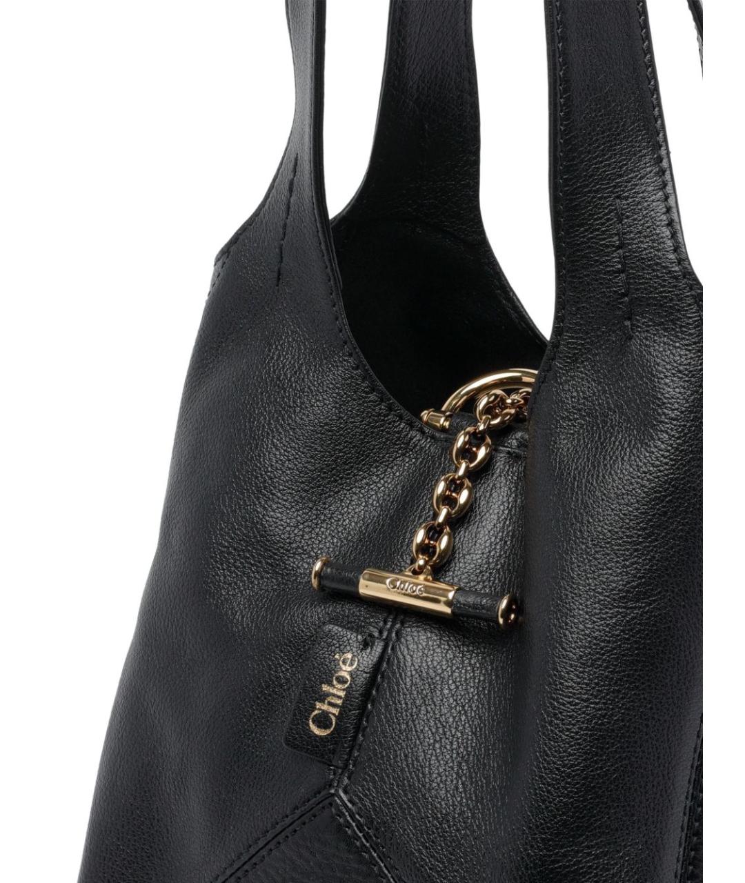 CHLOE Черная кожаная сумка тоут, фото 2