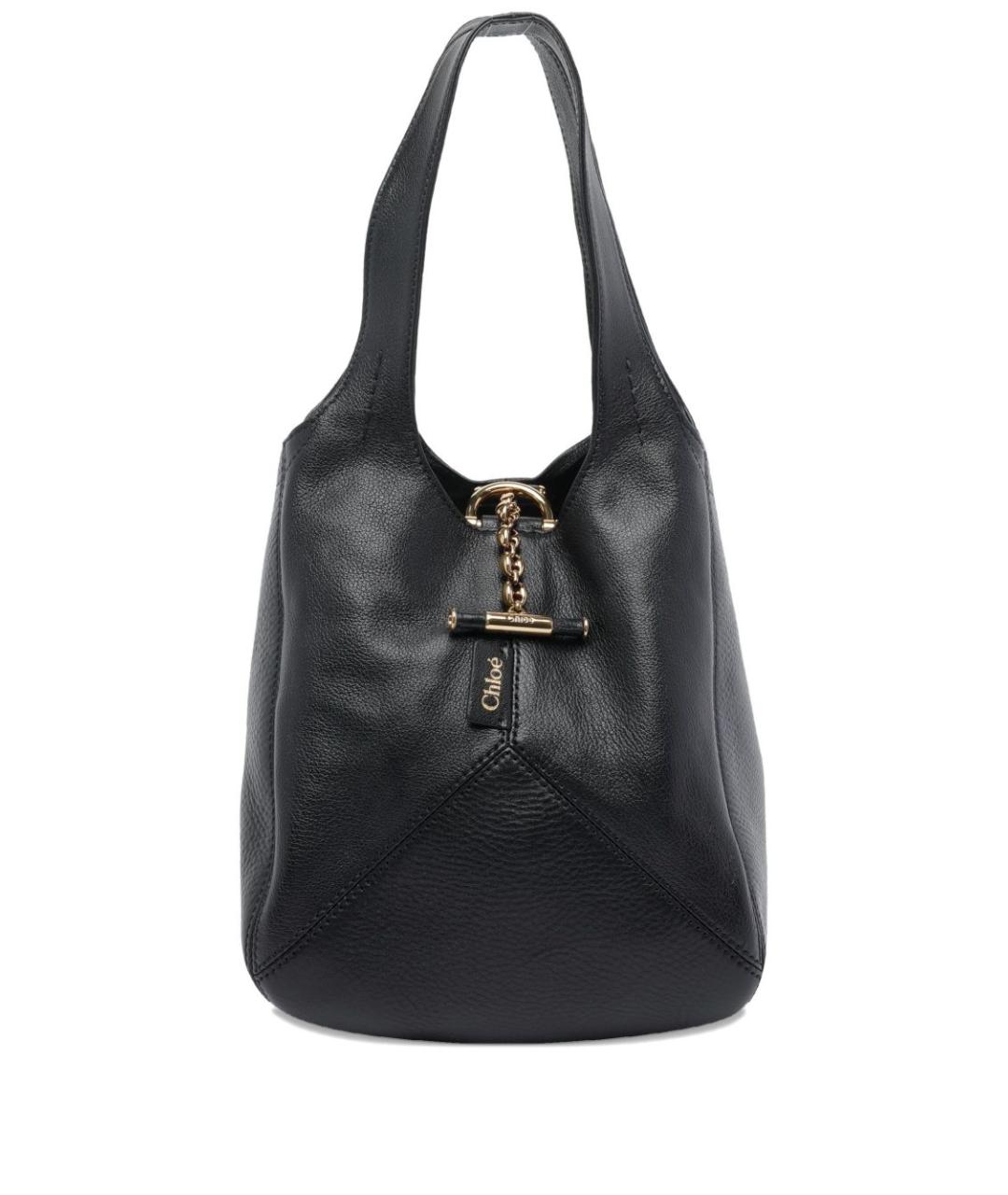 CHLOE Черная кожаная сумка тоут, фото 1