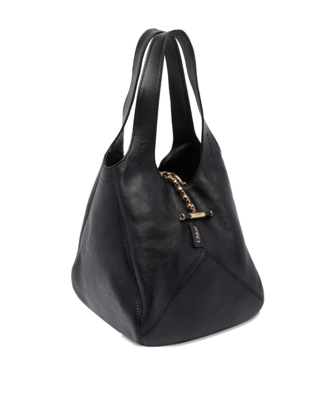 CHLOE Черная кожаная сумка тоут, фото 4