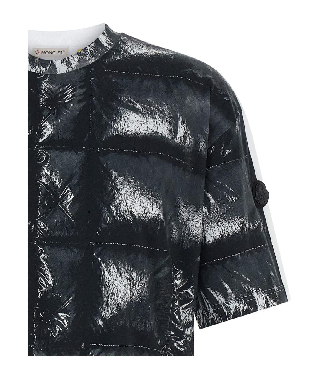MONCLER Черная хлопковая футболка, фото 3
