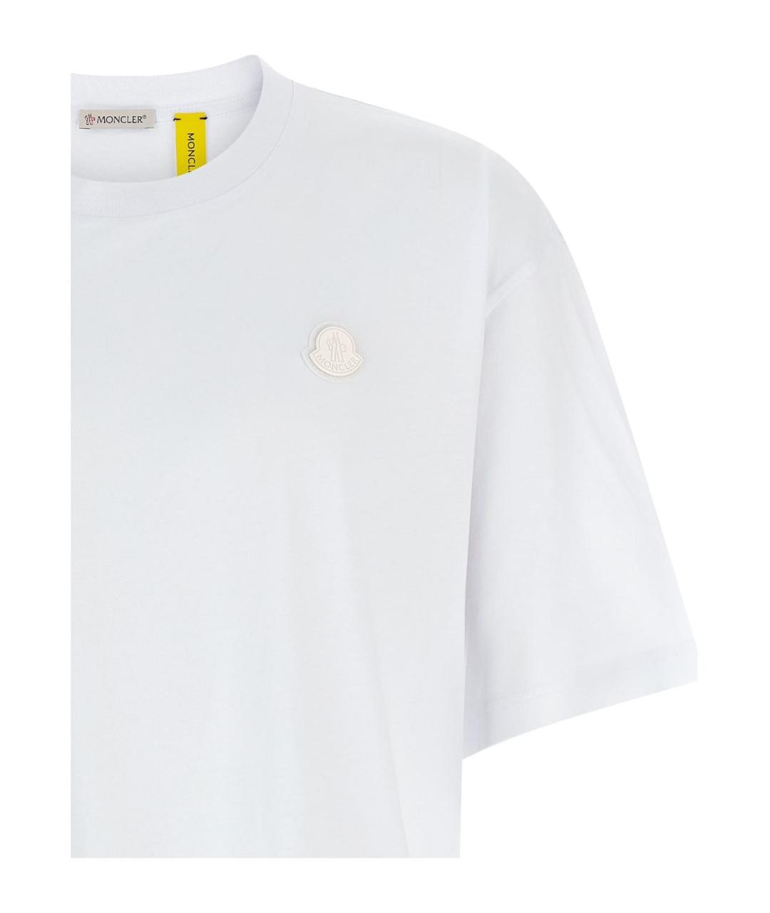 MONCLER Белая хлопковая футболка, фото 3