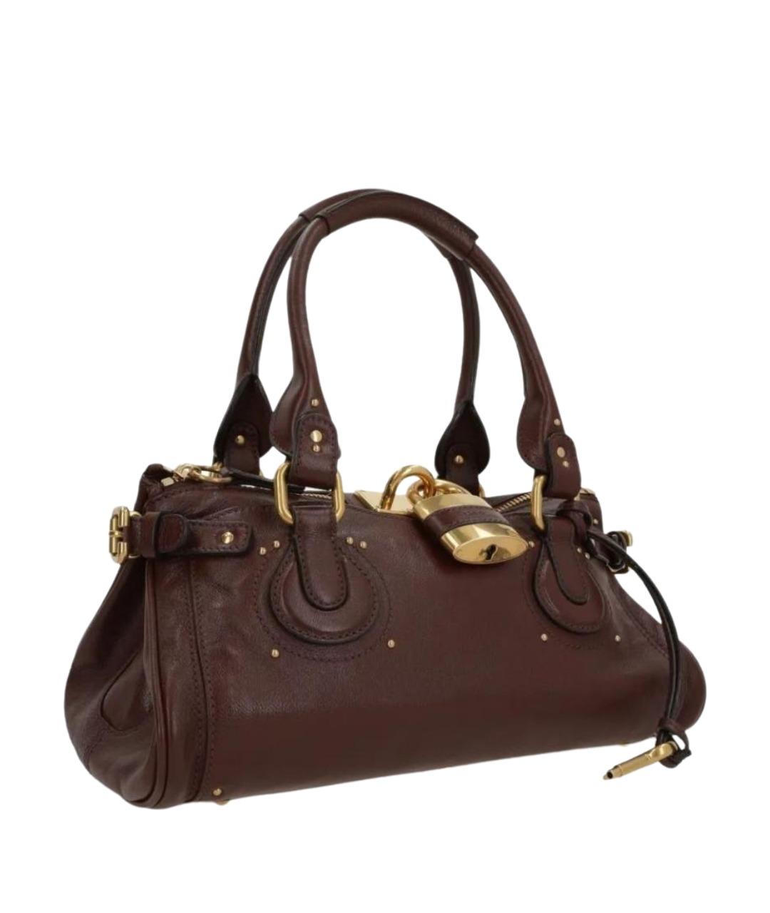 CHLOE Коричневая кожаная сумка тоут, фото 3