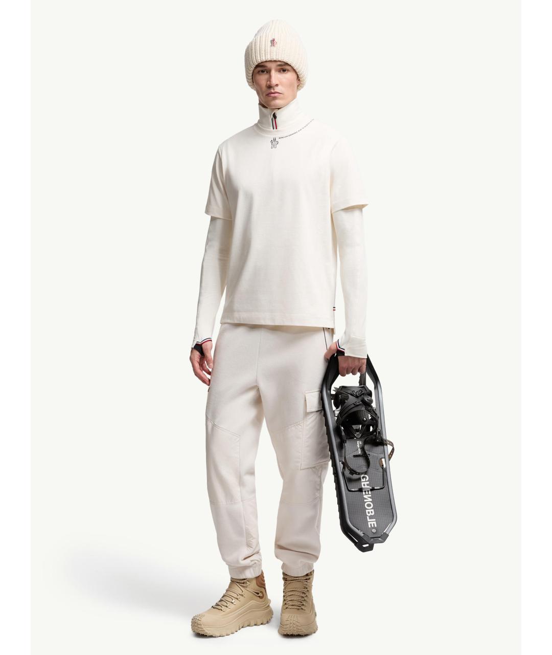 MONCLER Бежевая хлопковая футболка, фото 2