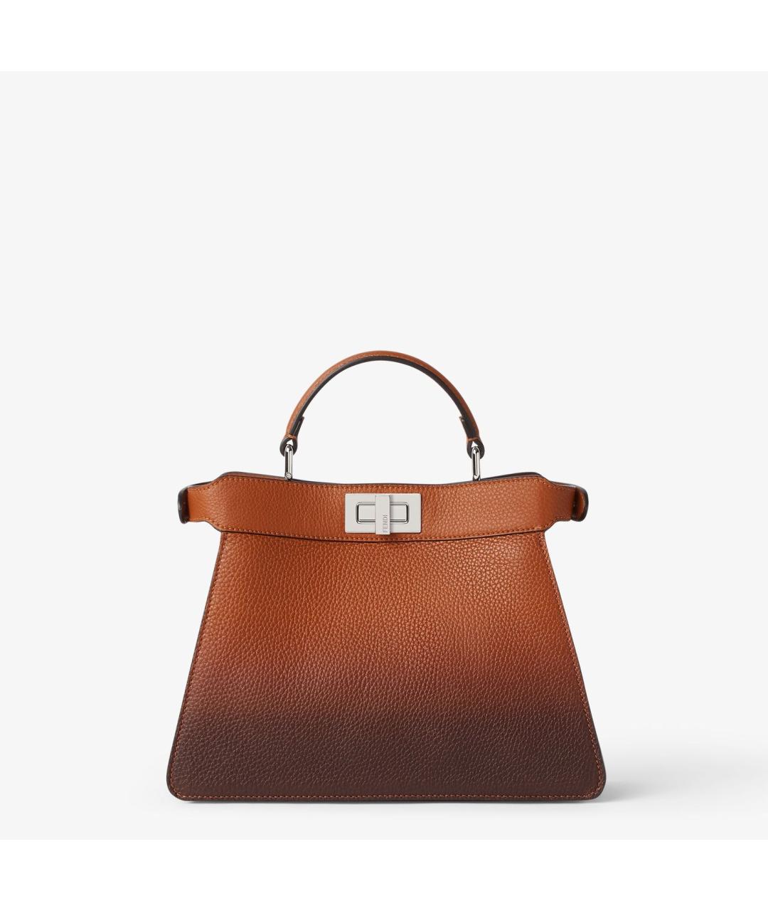 FENDI Коричневая кожаная сумка тоут, фото 3