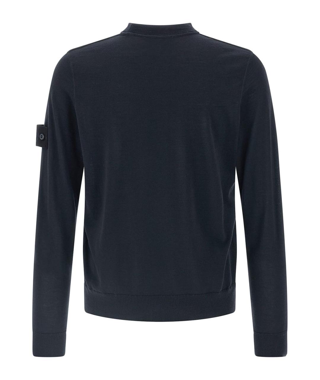 STONE ISLAND Синий шерстяной джемпер / свитер, фото 2