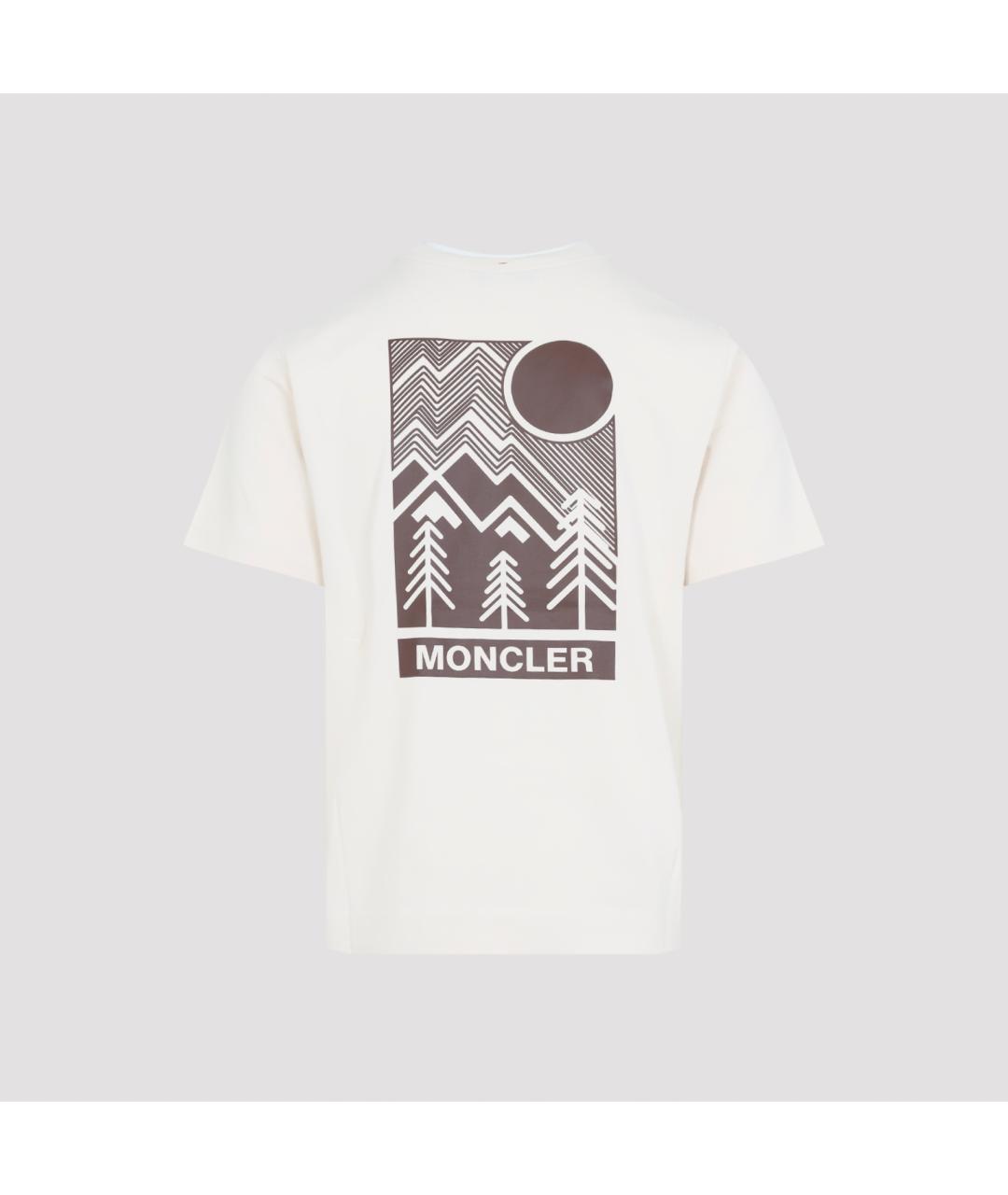 MONCLER Белая хлопковая футболка, фото 2