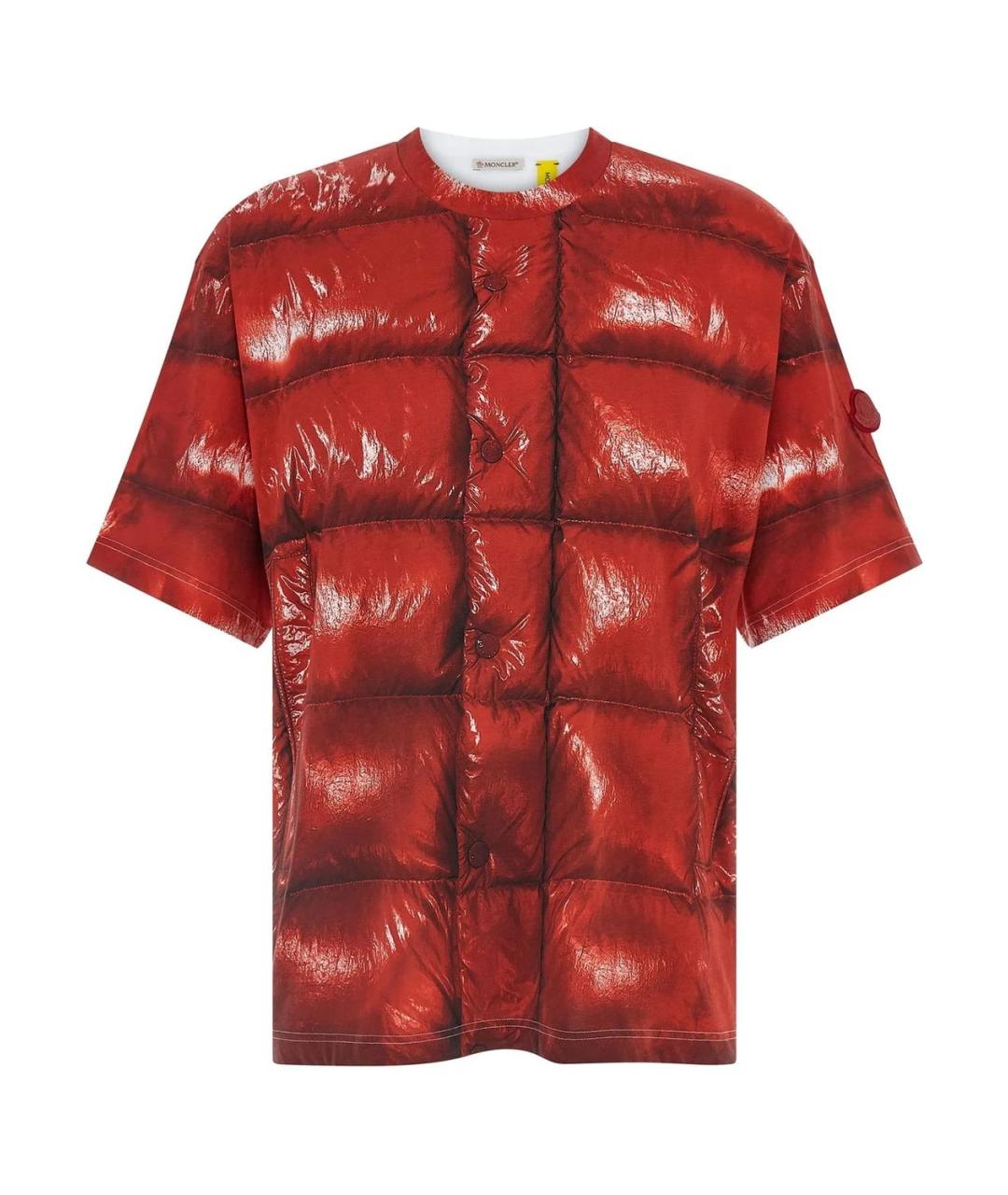 MONCLER Красная хлопковая футболка, фото 1