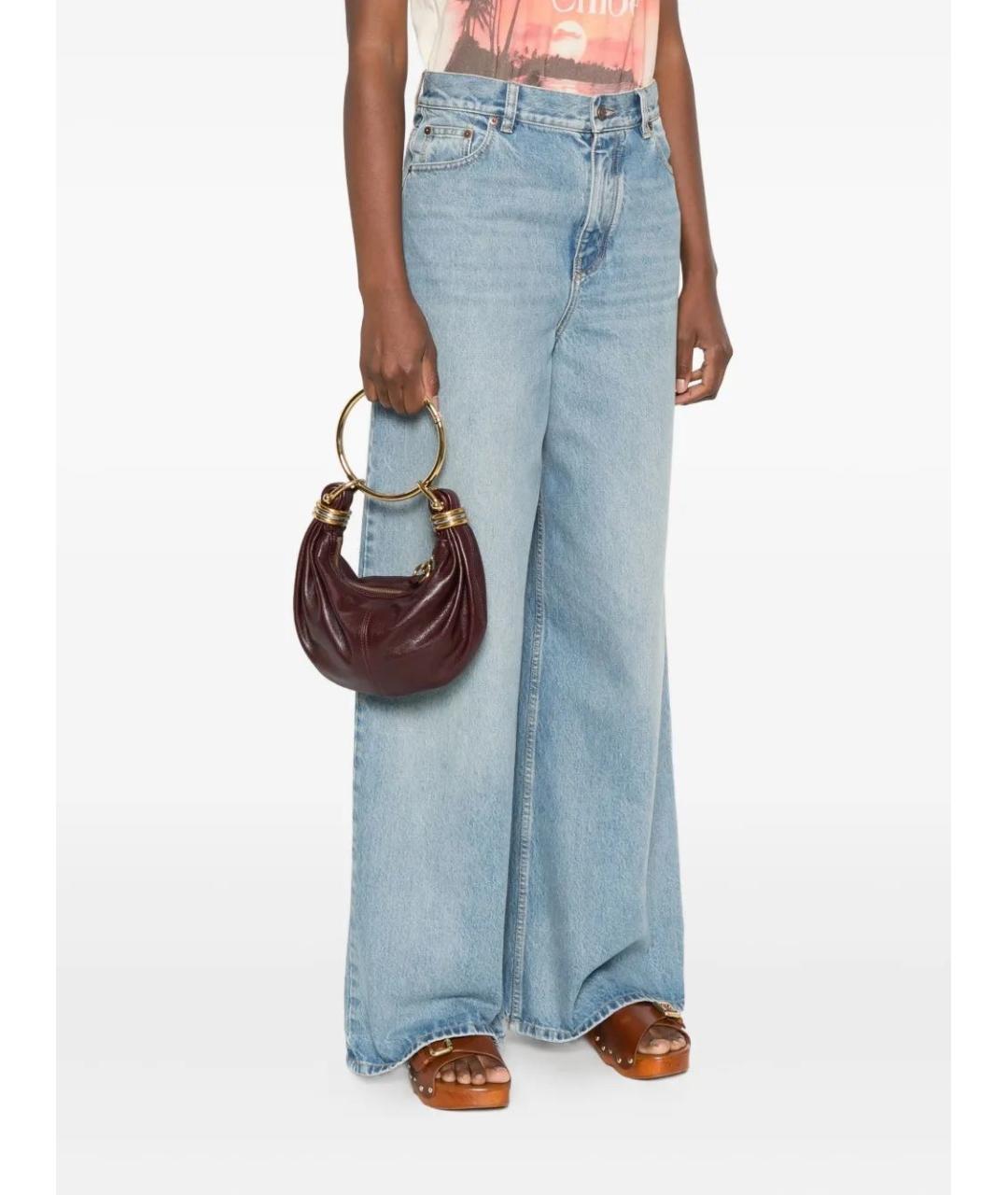 CHLOE Бордовая кожаная сумка с короткими ручками, фото 2