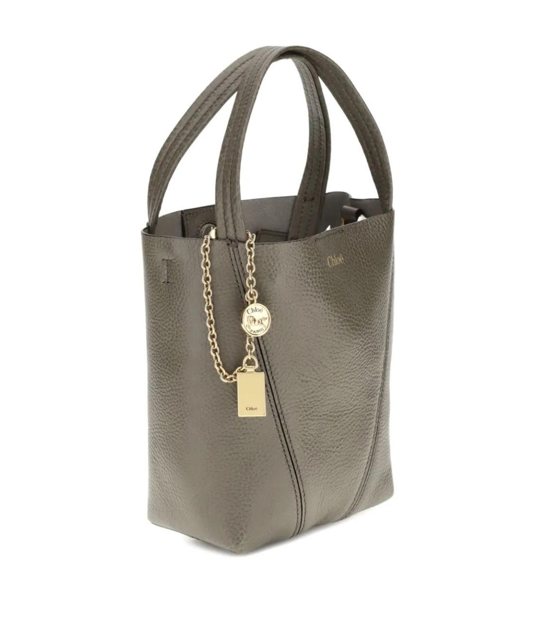 CHLOE Серая кожаная сумка тоут, фото 2