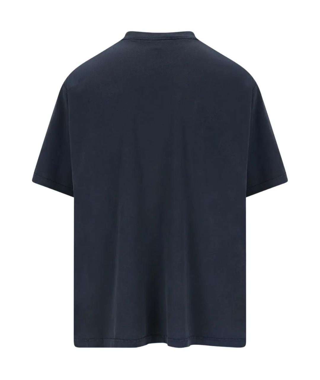 BALENCIAGA Синяя хлопковая футболка, фото 2