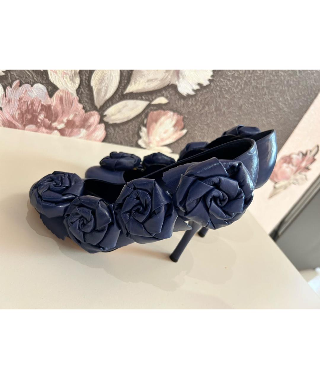 LOUIS VUITTON Темно-синие кожаные туфли, фото 5