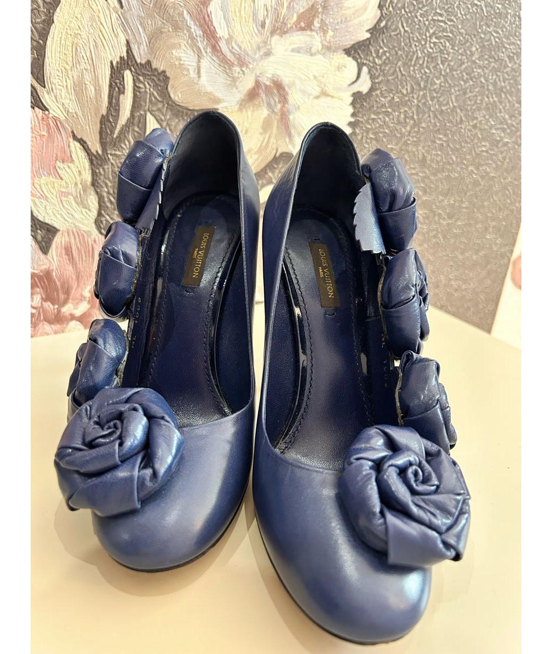 LOUIS VUITTON Темно-синие кожаные туфли, фото 2