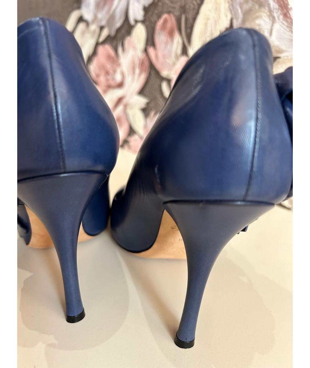 LOUIS VUITTON Темно-синие кожаные туфли, фото 4