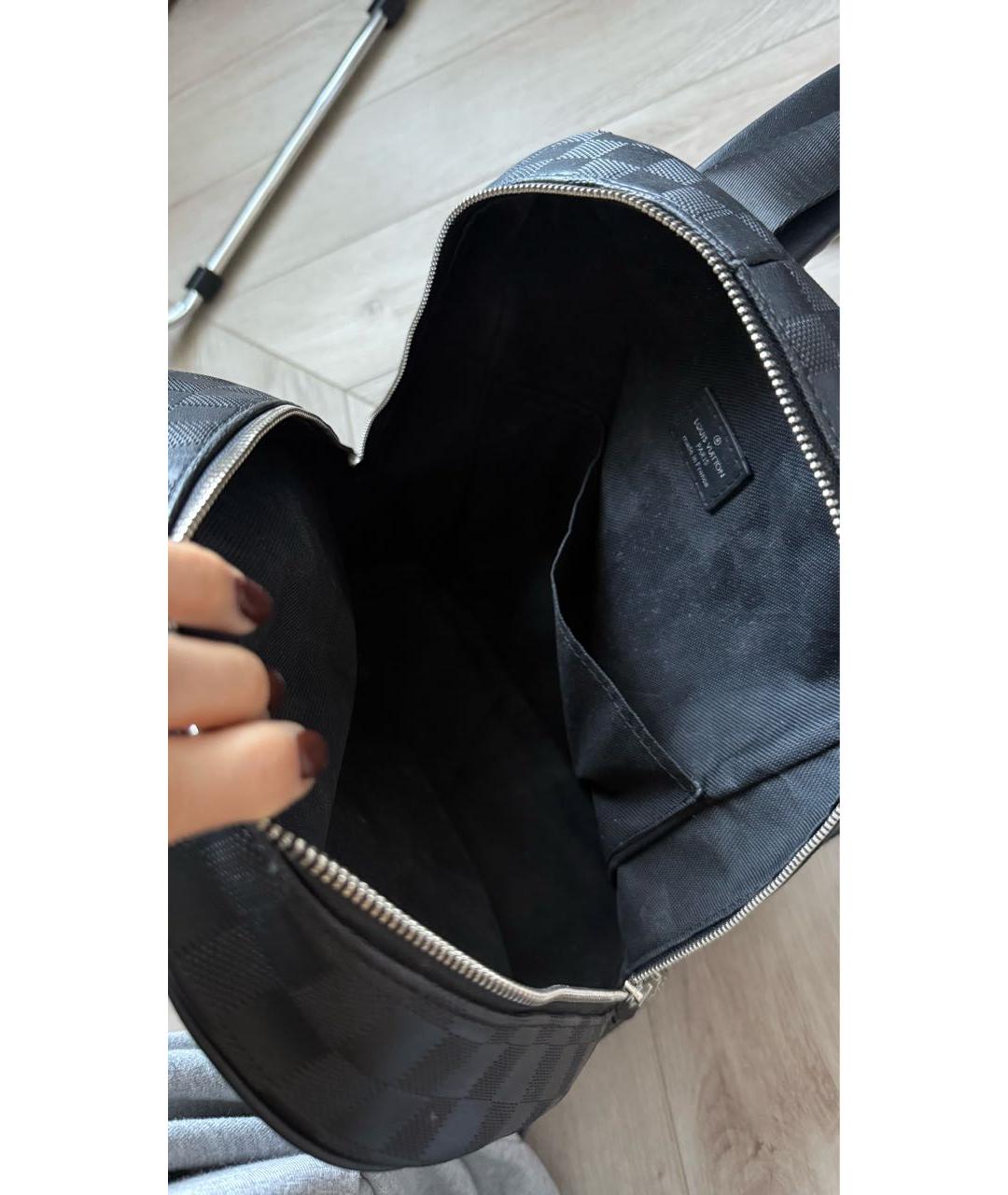 LOUIS VUITTON Черный кожаный рюкзак, фото 4