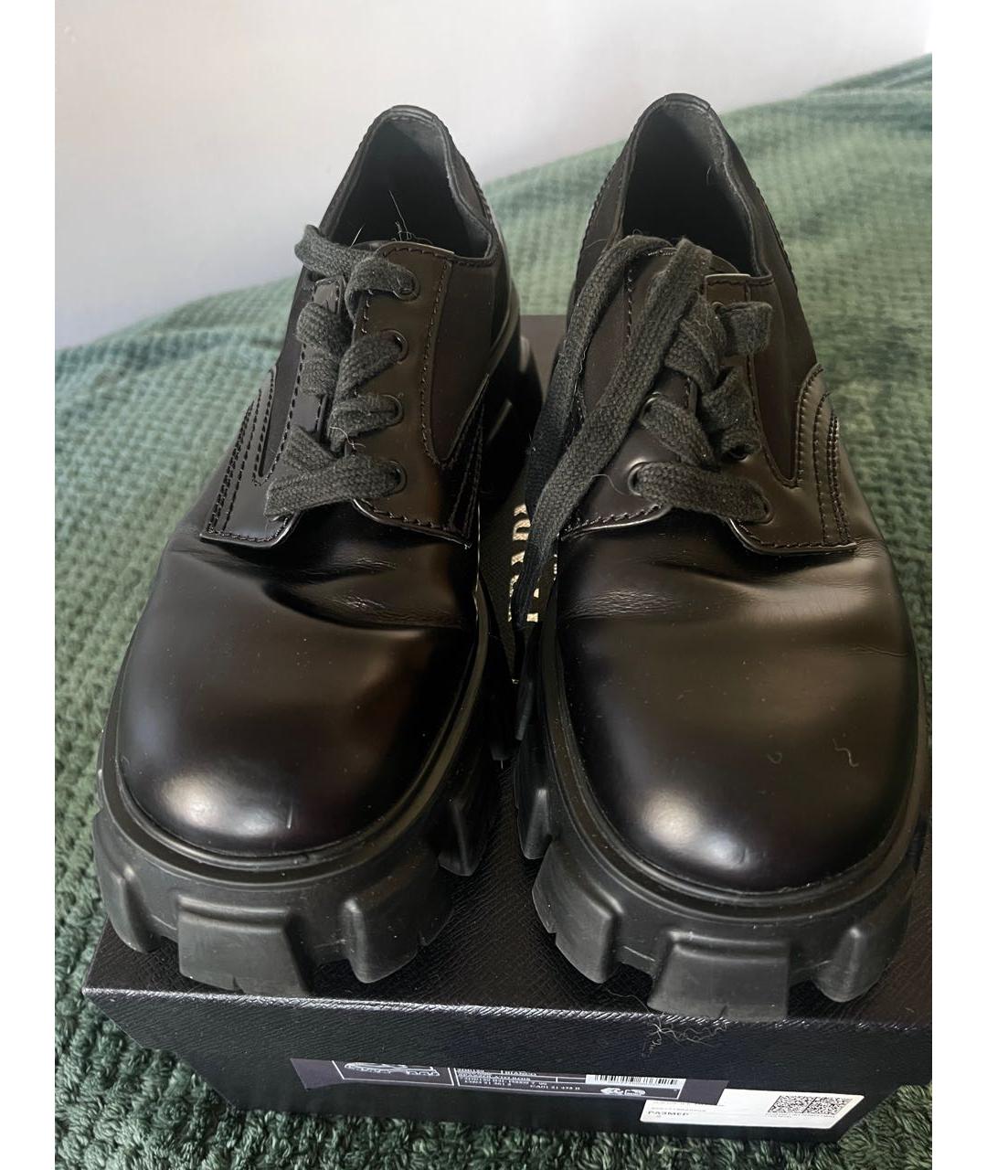 PRADA Черные кожаные туфли, фото 2