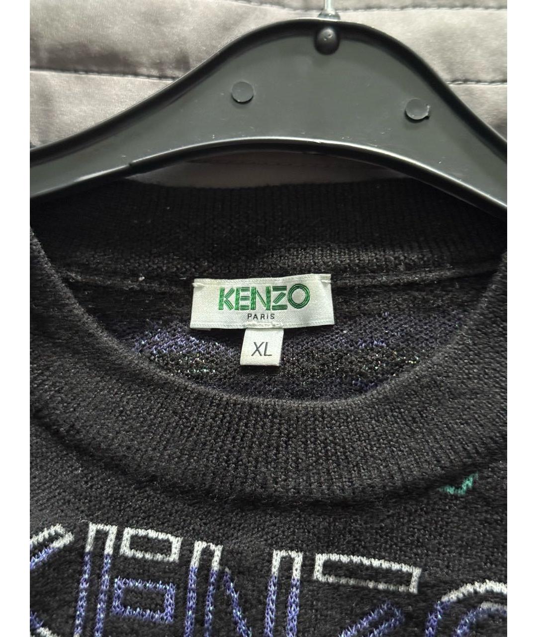 KENZO Черный шерстяной джемпер / свитер, фото 3