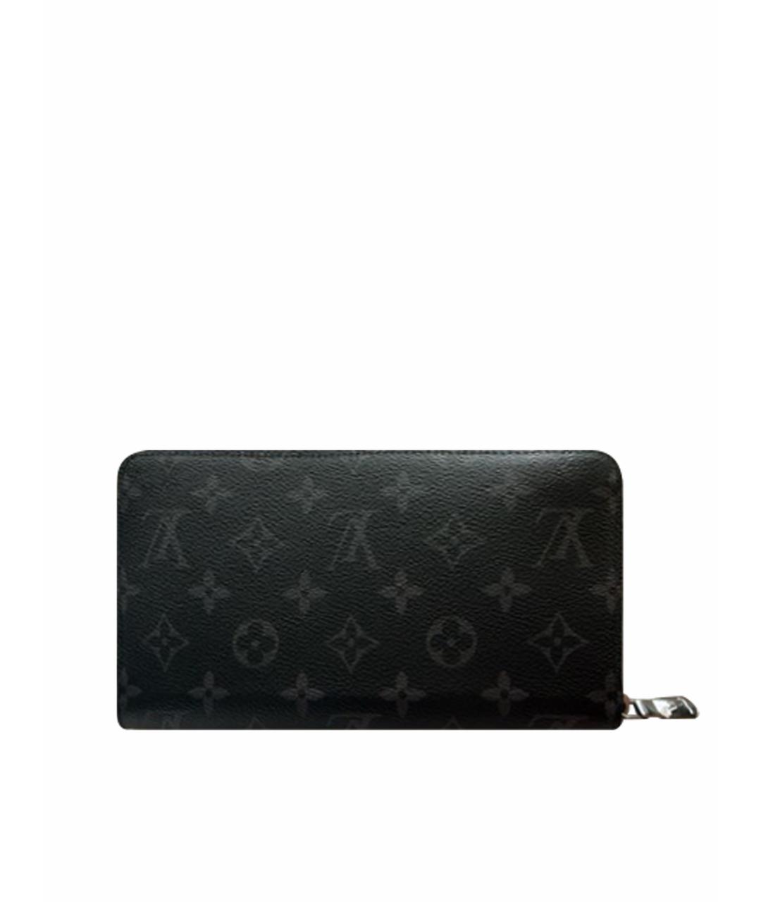 LOUIS VUITTON Черный кожаный кошелек, фото 1