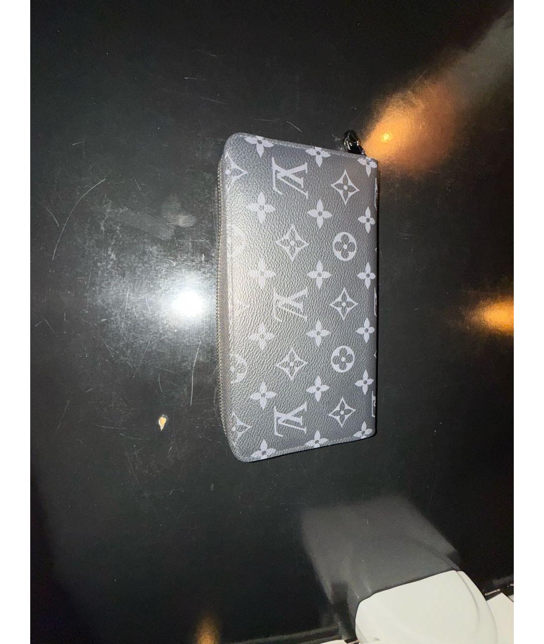 LOUIS VUITTON Черный кожаный кошелек, фото 2