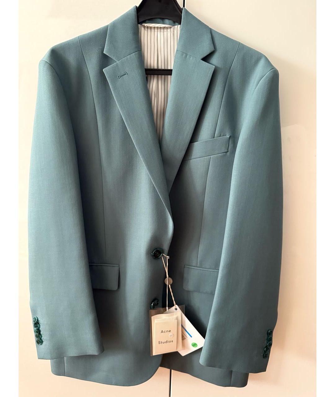 ACNE STUDIOS Бирюзовый полиэстеровый жакет/пиджак, фото 6