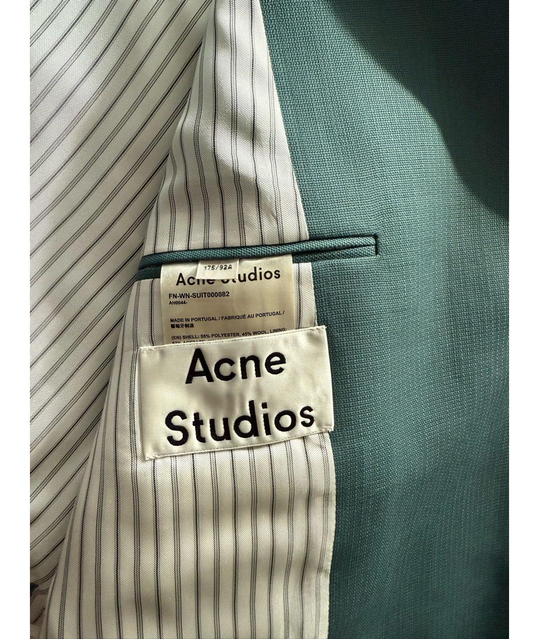 ACNE STUDIOS Бирюзовый полиэстеровый жакет/пиджак, фото 3