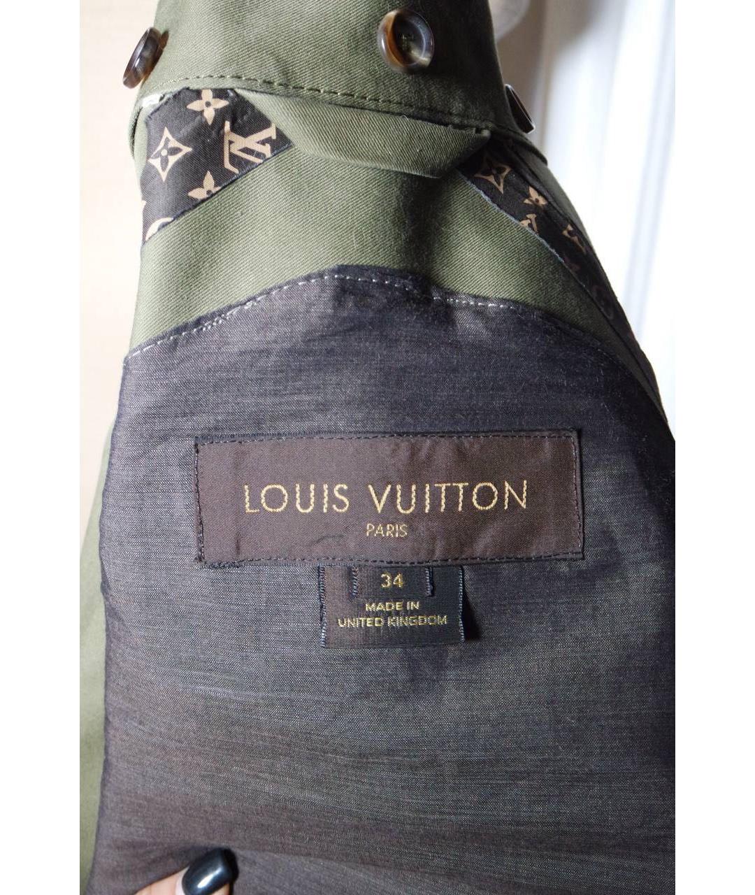 LOUIS VUITTON Хаки хлопковый тренч/плащ, фото 3